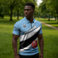 Custom Botswana Cricket Zipper Polo Shirt Go Baggy Blues