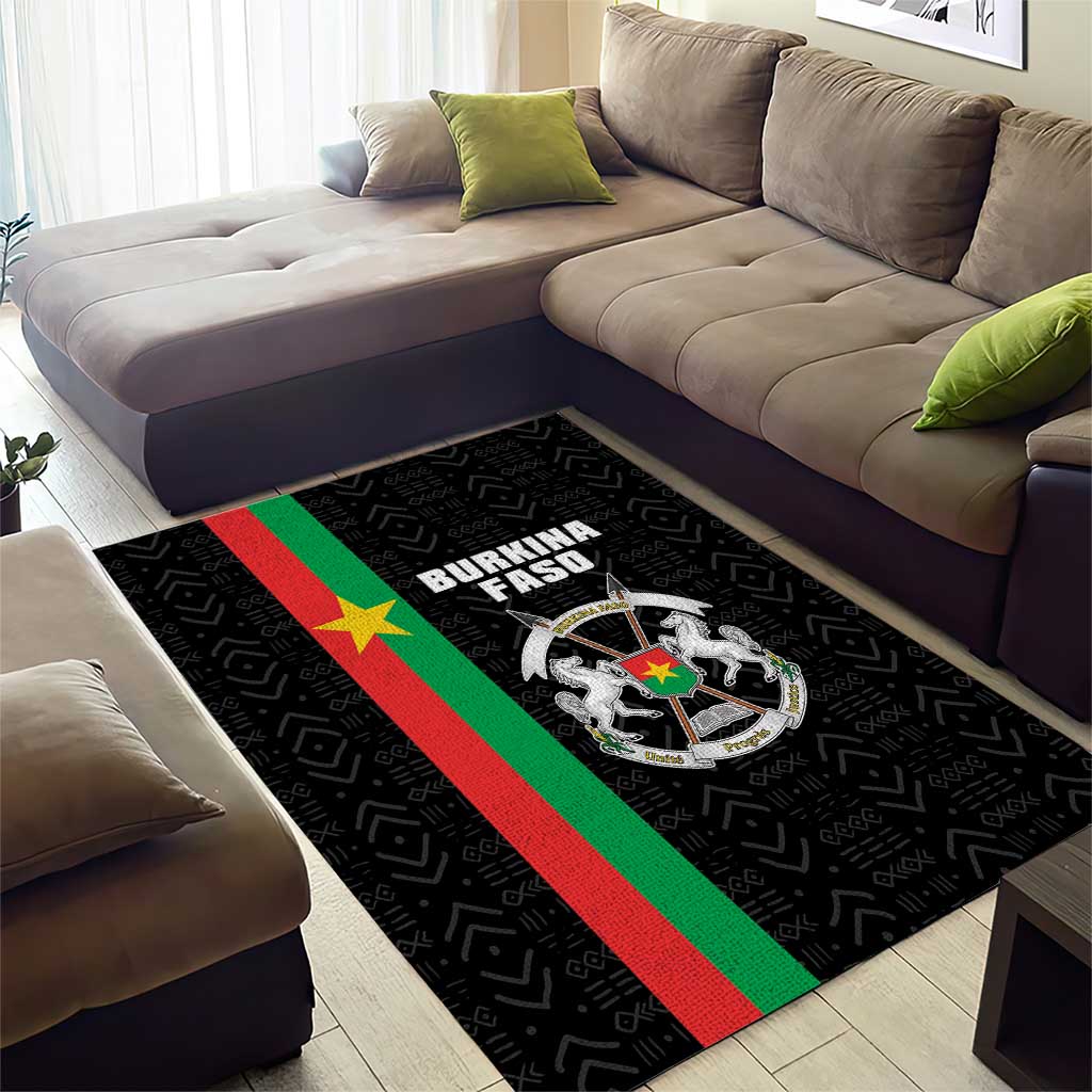 Burkina Faso Area Rug Striped Black - Bogolan Pattern - African Pride