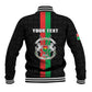 Personalized Burkina Faso Baseball Jacket Striped Black - Bogolan Pattern - African Pride
