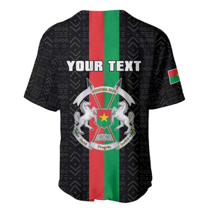 Personalized Burkina Faso Baseball Jersey Striped Black - Bogolan Pattern - African Pride