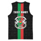 Personalized Burkina Faso Basketball Jersey Striped Black - Bogolan Pattern - African Pride