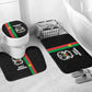 Burkina Faso Striped Bathroom Set African Mud Cloth Pattern - Black