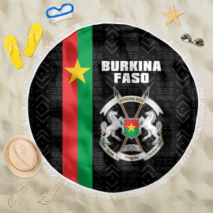 Burkina Faso Beach Blanket Striped Black - Bogolan Pattern - African Pride