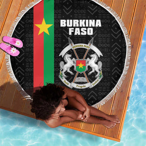 Burkina Faso Beach Blanket Striped Black - Bogolan Pattern - African Pride