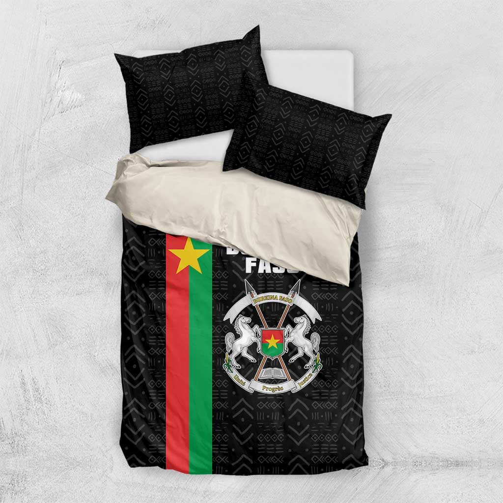 Burkina Faso Bedding Set Striped Black - Bogolan Pattern - African Pride