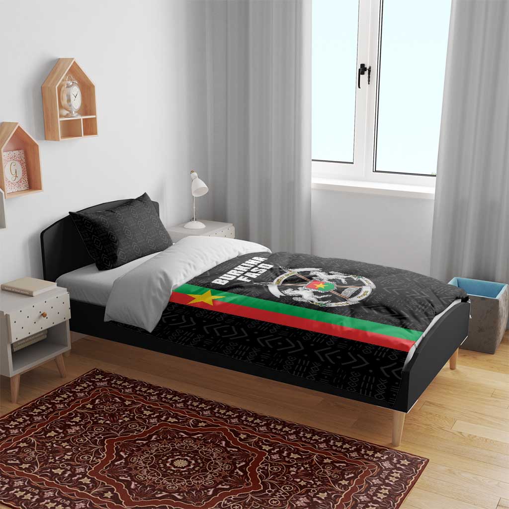 Burkina Faso Bedding Set Striped Black - Bogolan Pattern - African Pride