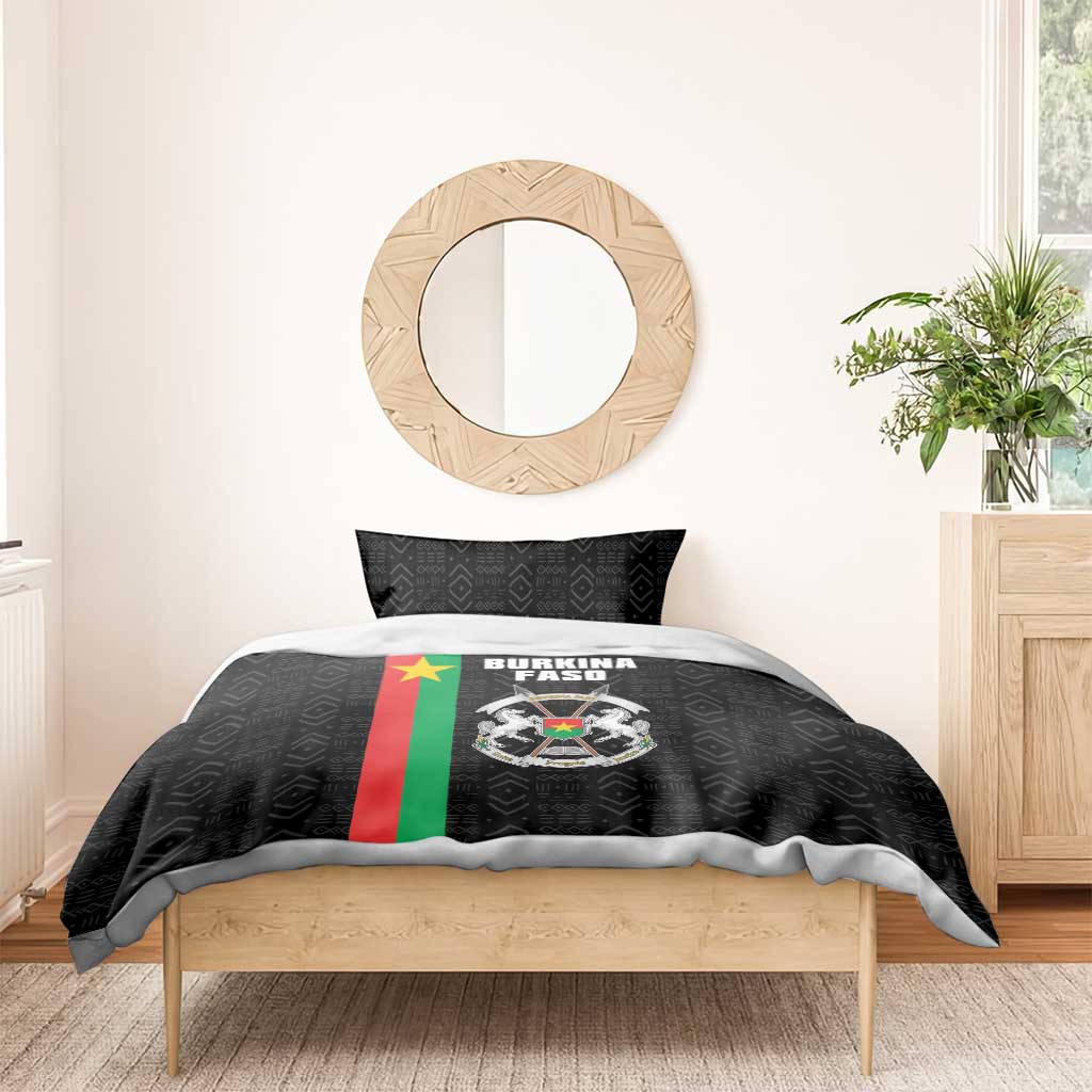 Burkina Faso Bedding Set Striped Black - Bogolan Pattern - African Pride