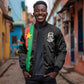 Personalized Burkina Faso Bomber Jacket Striped Black - Bogolan Pattern - African Pride