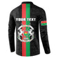 Personalized Burkina Faso Striped Button Sweatshirt African Mud Cloth Pattern - Black