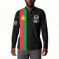 Personalized Burkina Faso Striped Button Sweatshirt African Mud Cloth Pattern - Black