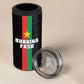 Personalized Burkina Faso 4 in 1 Can Cooler Tumbler Striped Black - Bogolan Pattern - African Pride