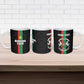 Personalized Burkina Faso Striped Ceramic Mug African Mud Cloth Pattern - Black