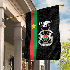 Burkina Faso Garden Flag Striped Black - Bogolan Pattern - African Pride