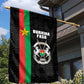 Burkina Faso Garden Flag Striped Black - Bogolan Pattern - African Pride