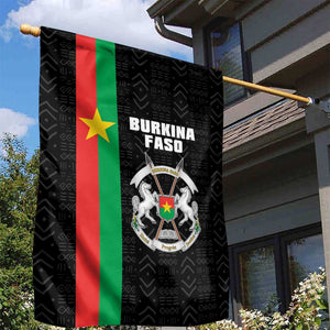 Burkina Faso Garden Flag Striped Black - Bogolan Pattern - African Pride