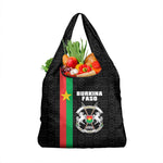 Burkina Faso Grocery Bag Striped Black - Bogolan Pattern - African Pride