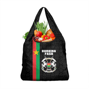 Burkina Faso Grocery Bag Striped Black - Bogolan Pattern - African Pride