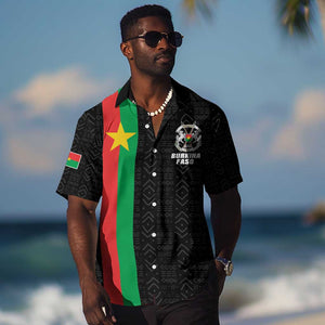 Personalized Burkina Faso Hawaiian Shirt Striped Black - Bogolan Pattern - African Pride