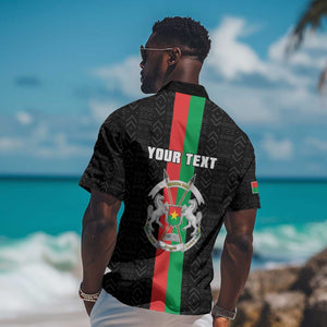 Personalized Burkina Faso Hawaiian Shirt Striped Black - Bogolan Pattern - African Pride