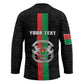 Personalized Burkina Faso Striped Hockey Jersey African Mud Cloth Pattern - Black