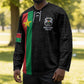Personalized Burkina Faso Striped Hockey Jersey African Mud Cloth Pattern - Black