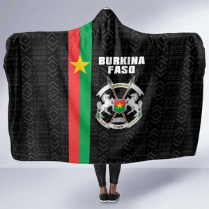 Burkina Faso Hooded Blanket Striped Black - Bogolan Pattern - African Pride