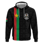 Personalized Burkina Faso Hoodie Striped Black - Bogolan Pattern - African Pride