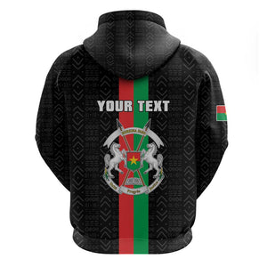 Personalized Burkina Faso Hoodie Striped Black - Bogolan Pattern - African Pride