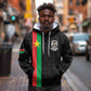 Personalized Burkina Faso Hoodie Striped Black - Bogolan Pattern - African Pride