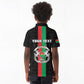 Personalized Burkina Faso Kid Polo Shirt Striped Black - Bogolan Pattern - African Pride