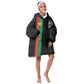 Personalized Burkina Faso Kid Wearable Blanket Hoodie Striped Black - Bogolan Pattern - African Pride