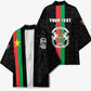 Personalized Burkina Faso Striped Kimono African Mud Cloth Pattern - Black