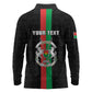 Personalized Burkina Faso Long Sleeve Polo Shirt Striped Black - Bogolan Pattern - African Pride