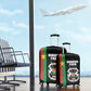 Burkina Faso Luggage Cover Striped Black - Bogolan Pattern - African Pride