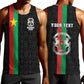 Personalized Burkina Faso Men Tank Top Striped Black - Bogolan Pattern - African Pride