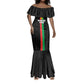 Personalized Burkina Faso Mermaid Dress Striped Black - Bogolan Pattern - African Pride