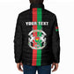 Personalized Burkina Faso Striped Padded Jacket African Mud Cloth Pattern - Black
