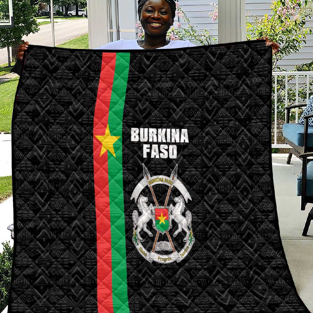 Burkina Faso Quilt Striped Black - Bogolan Pattern - African Pride