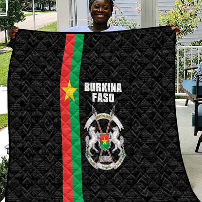 Burkina Faso Quilt Striped Black - Bogolan Pattern - African Pride