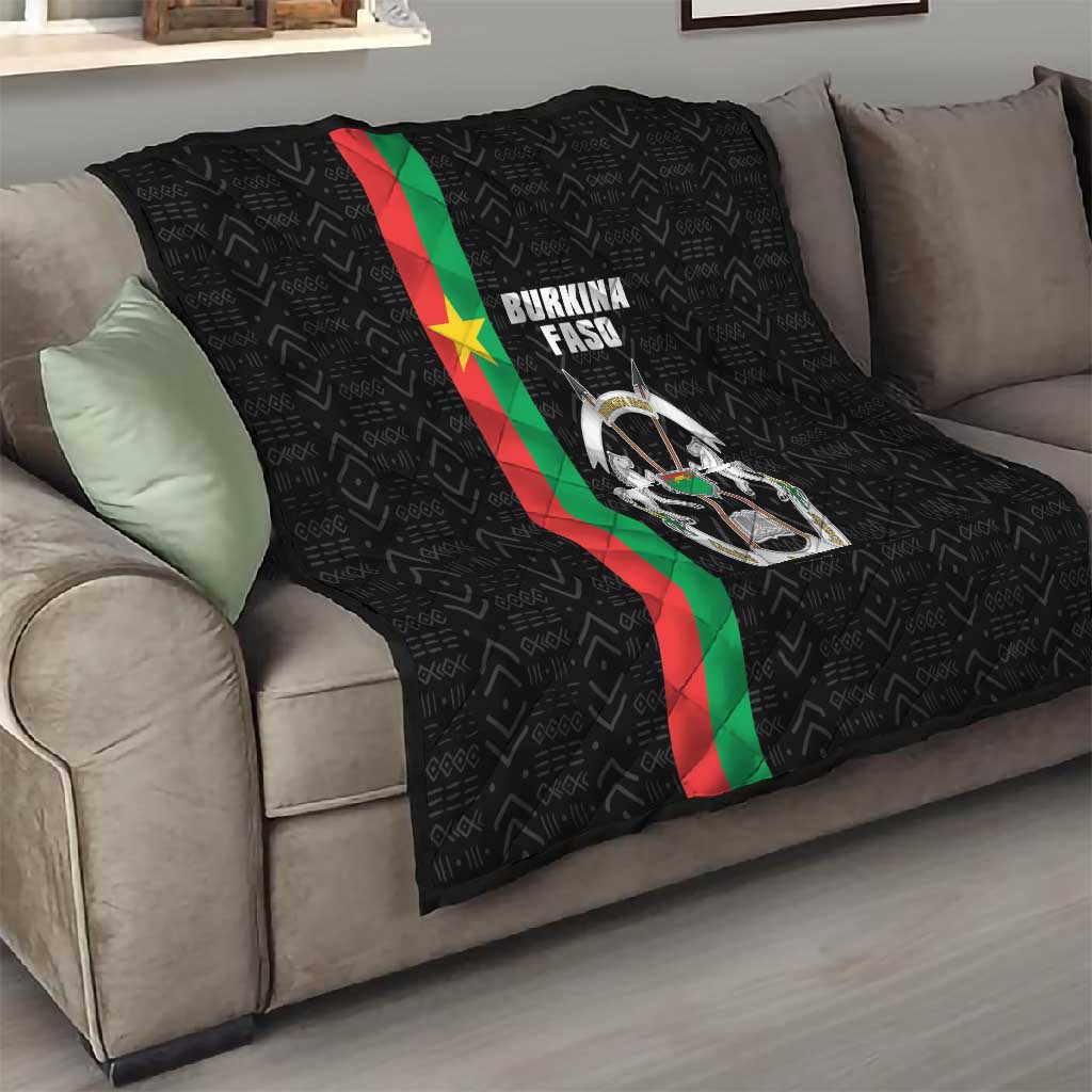Burkina Faso Quilt Striped Black - Bogolan Pattern - African Pride