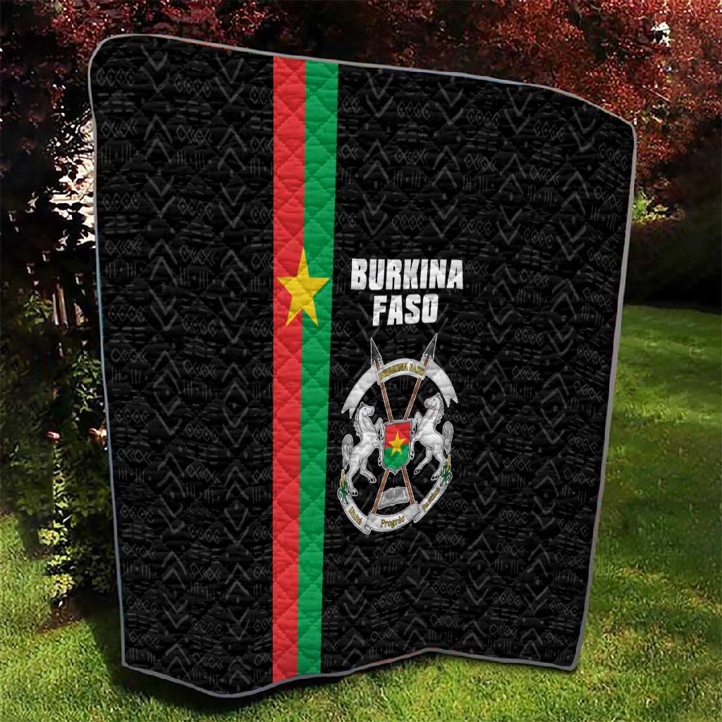 Burkina Faso Quilt Striped Black - Bogolan Pattern - African Pride