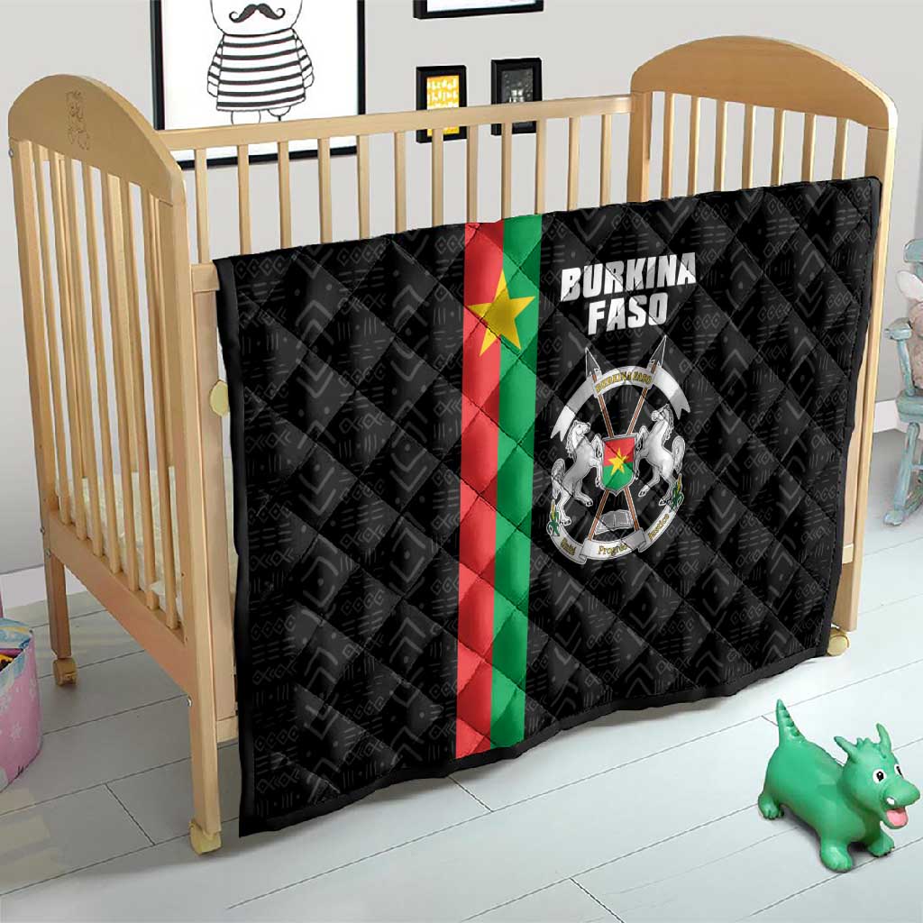 Burkina Faso Quilt Striped Black - Bogolan Pattern - African Pride