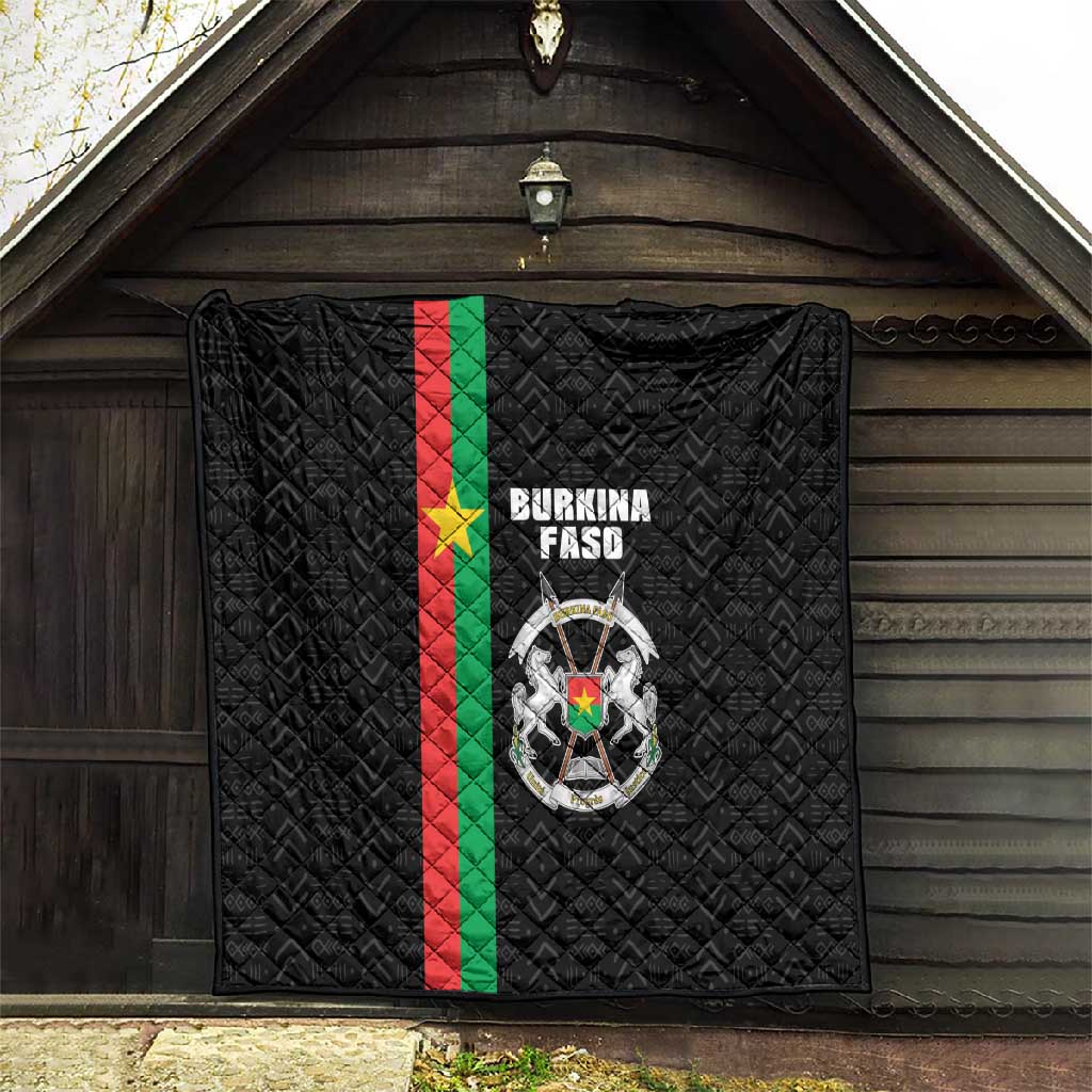 Burkina Faso Quilt Striped Black - Bogolan Pattern - African Pride