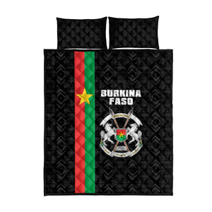 Burkina Faso Quilt Bed Set Striped Black - Bogolan Pattern - African Pride