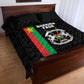 Burkina Faso Quilt Bed Set Striped Black - Bogolan Pattern - African Pride