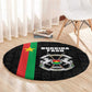Burkina Faso Round Carpet Striped Black - Bogolan Pattern - African Pride