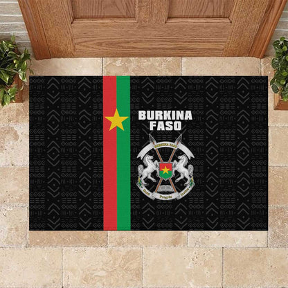 Burkina Faso Rubber Doormat Striped Black - Bogolan Pattern - African Pride