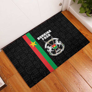 Burkina Faso Rubber Doormat Striped Black - Bogolan Pattern - African Pride