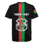 Personalized Burkina Faso Rugby Jersey Striped Black - Bogolan Pattern - African Pride