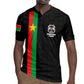 Personalized Burkina Faso Rugby Jersey Striped Black - Bogolan Pattern - African Pride